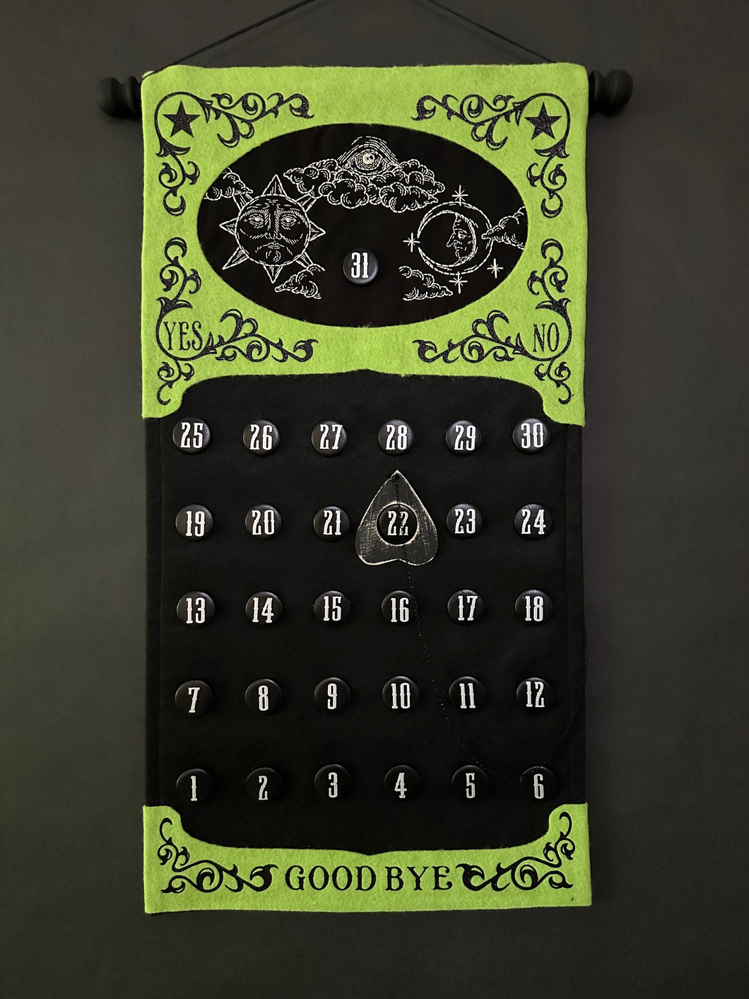 Lime Ouija Countdown Calendar